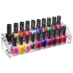 Étagère de présentation de vernis à ongles en <span class=keywords><strong>gel</strong></span> à 2 niveaux en acrylique - Organisateur mural ou de comptoir moderne et fonctionnel pour vernis à ongles en <span class=keywords><strong>gel</strong></span> - Product Image 1