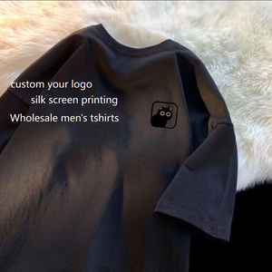 Bán Buôn Tùy Chỉnh Biểu Tượng Của Bạn Người Đàn Ông Của Áo Phông Thoáng Khí Thoải Mái Quá Khổ T-Shirts Lụa Màn Hình In Ấn T Áo Sơ Mi Cho Nam Giới - Product Image 1