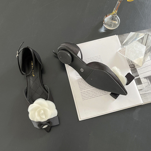 2025 Spring and Summer <b>Pointed</b> <b>Toe</b> Shallow Mouth Comfortable Sandals Fashion Sweet Flower Decorative Buckle <b>Flat</b> Shoes - Product Image 6