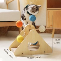 Factory Wholesale Premium Corrugated Cardboard Cat Scratcher Ramp Wooden Ferris Wheel Cat Toy