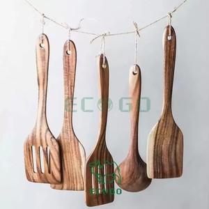 Support de rangement pour ustensiles de cuisine en bois d'acacia durable, 9 pièces, avec ensemble de spatules et support de rangement, sans danger pour les aliments - Product Image 4
