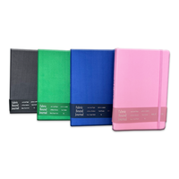 Carnet à couverture en tissu personnalisé avec poche et 2 marque-pages en ruban
