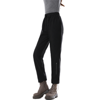 Pantalon d'hiver en duvet de canard, rembourré en laine, chaud, noir, coupe droite, épais et isolant, pour femmes et hommes