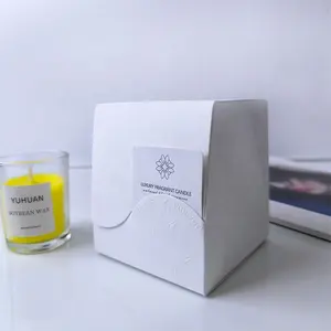 Box printing brown kraft specialty paper aromatherapy can candle box packaging with labels