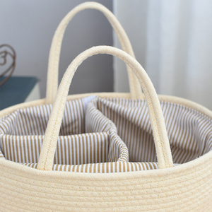 Organizador de Pañales para Bebé, Bolsa Grande, Organizador para Auto, Hecho a Mano, 100% Cuerda de Algodón, <span class=keywords><strong>Cesta</strong></span> de Almacenamiento para Guardería, para Niños y Niñas - Product Image 6