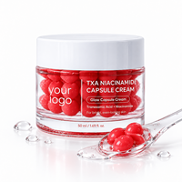Crème Visage Premium Éclat Lumineux Unifiant Teint Anti-Taches Ternes Marque Privée OEM Tous Types de Peau en Pot Acide Tranexamique Niacinamide en Capsules