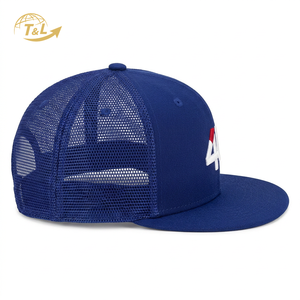 Gorra Trucker de Malla 4U GEAR, 6 Paneles, Visera Plana, Cierre a Presión, Transpirable, Ajustable, Unisex, Casual, Azul con Relieve, para las Cuatro Estaciones - Product Image 5