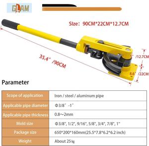 SWG-25 robuste 10-25mm <span class=keywords><strong>tuyau</strong></span> cintreuse Machine petit manuel Tube <span class=keywords><strong>tuyau</strong></span> outils <span class=keywords><strong>de</strong></span> <span class=keywords><strong>cintrage</strong></span> cuivre acier inoxydable travail des métaux utilisé nouveau - Product Image 3