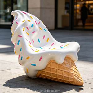 Escultura de Helado F060 de FRP, Estatua con Forma de Gelato, Decoración de Exterior con Chispas de Caramelo, Silla para <span class=keywords><strong>Centro</strong></span> Comercial o Cafetería - Product Image 2