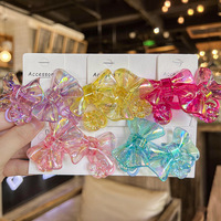 Superbe ensemble de 2 élastiques à cheveux papillon avec nœud, en acrylique couleur bonbon, accessoires de mode pour queue de cheval pour filles