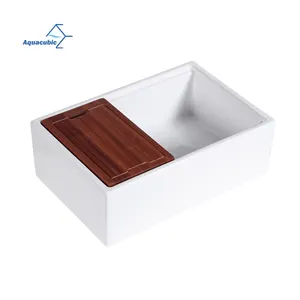 Aqua cubic Farm house Sink Deep Single Bowl Weiß Keramik Porzellan Scham ott Schürze-Front 30 Zoll Küchen arbeits plätze Waschbecken