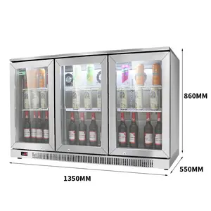 바/KTV 도매 가격 3 유리 도어 디스플레이 냉장고 350L 카운터 맥주 쿨러 카운터 냉장고 상업