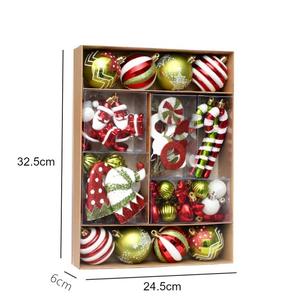 Boules de Noël Incassables en Plastique pour Décorations d'Arbres, 30-170mm, Rouge, Blanc, Transparent, 70 Pièces - Product Image 1