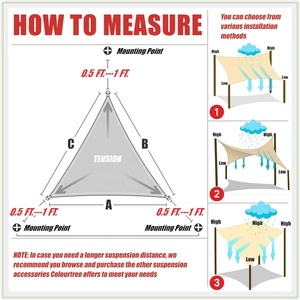 <span class=keywords><strong>Sun</strong></span> <span class=keywords><strong>Shade</strong></span> buồm tam giác không thấm nước cho Patio sân boong pergola ngoài trời <span class=keywords><strong>Sun</strong></span> <span class=keywords><strong>Sail</strong></span> <span class=keywords><strong>Shade</strong></span> UV khối dù để che nắng màu xám & cát màu - Product Image 6