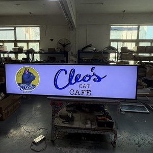 Boîte lumineuse en acrylique <span class=keywords><strong>LED</strong></span> murale extérieure personnalisée de 61*61 cm pour la publicité en vitrine d'entreprise, légère - Product Image 2
