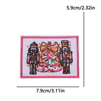 Patchs brodés de Noël thermocollants roses, motifs Coquette, Noeud de Noël, Casse-noisette, Arbre, pour vêtements, vestes, sacs à dos, décoration DIY