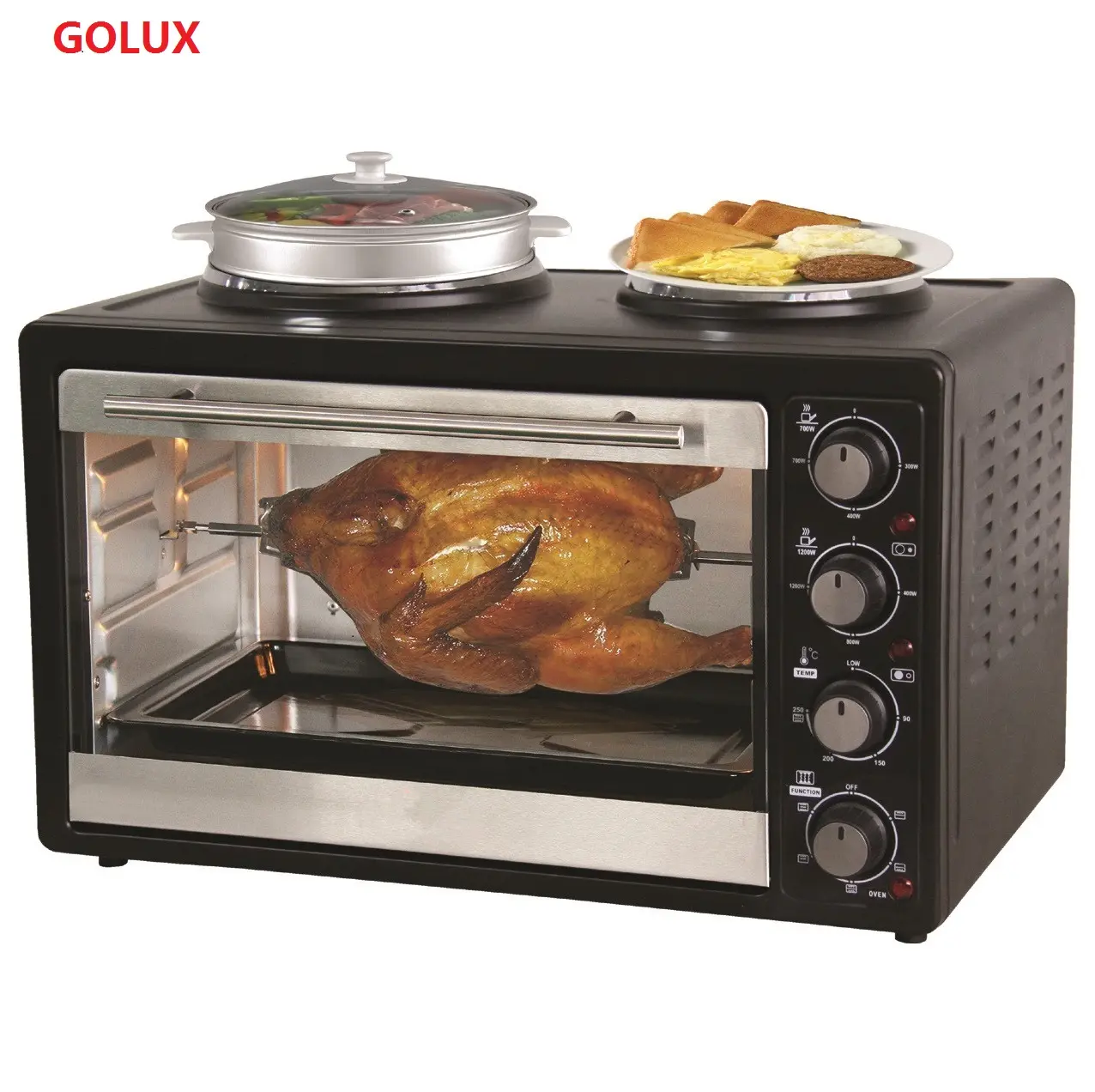 Forno tostapane 30L /33L con 2 piastre elettriche/gamma di cottura/rotazione pollo/convezione