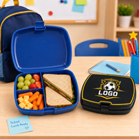 Boîte à lunch en plastique personnalisée de qualité alimentaire, boîte bento, conteneur alimentaire scolaire, boîtes à lunch pour enfants 1800ML