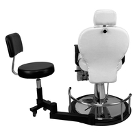 Chaise de salon pivotante à 360 degrés, noire, réglable en hauteur, avec dossier