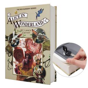 Coffre-fort dissimulé Alice en forme de livre avec serrure à clé et compartiment secret pour documents - Product Image 1