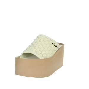Sandales compensées pour femme Alberto Guardiani en cuir beige à plateforme - Product Image 6