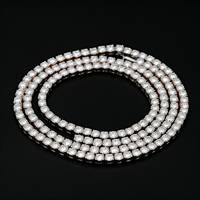 Elisa 3mm 4mm 5mm VVS Moissanite Tennis Chain 925 Sterling Silver White Gold Plated Women Men Jewelry Diamond Bracelet Necklace