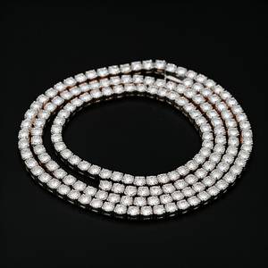 Elisa 3mm 4mm 5mm VVS Moissanite Tennis Chain 925 Sterling Silver White Gold Plated Women Men Jewelry Diamond Bracelet Necklace - Product Image 1