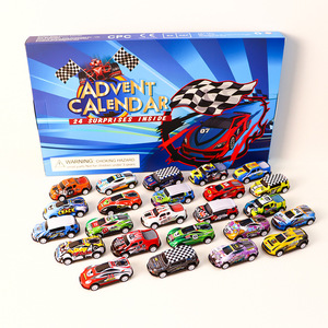 Calendrier de l'Avent Autonomie : Coffret de 24 voitures miniatures, cadeau de Noël pour enfants, thème course automobile - Product Image 1