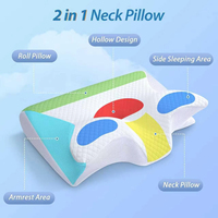 Oreiller cervical ergonomique en mousse à mémoire de forme, soutien du cou pour soulager la douleur et aligner la colonne vertébrale, oreiller pour un sommeil profond