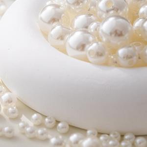 50 hạt/túi Hạt ngọc trai rời ABS làm vòng tay tự làm, phụ kiện làm đồ trang sức, hạt tròn đục lỗ - Product Image 4