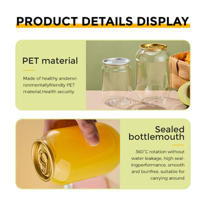 Bouteilles en plastique pour jus avec bouchons, gobelets réutilisables pour café glacé, contenants transparents pour boissons compatibles avec les scelleuses automatiques de gobelets - Product Image 3