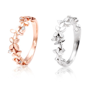 Anello floreale in stile giapponese, anello da dito alla moda dal design minimalista per donna - Product Image 1