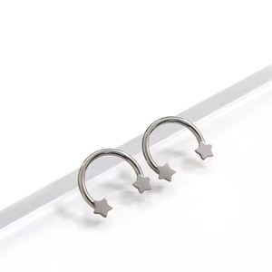 2025 Offre Spéciale mignon étoile 16g fer à cheval Nasal Septal anneau plaqué or bijoux <span class=keywords><strong>de</strong></span> mariage pour les femmes <span class=keywords><strong>nez</strong></span> Piercing - Product Image 3