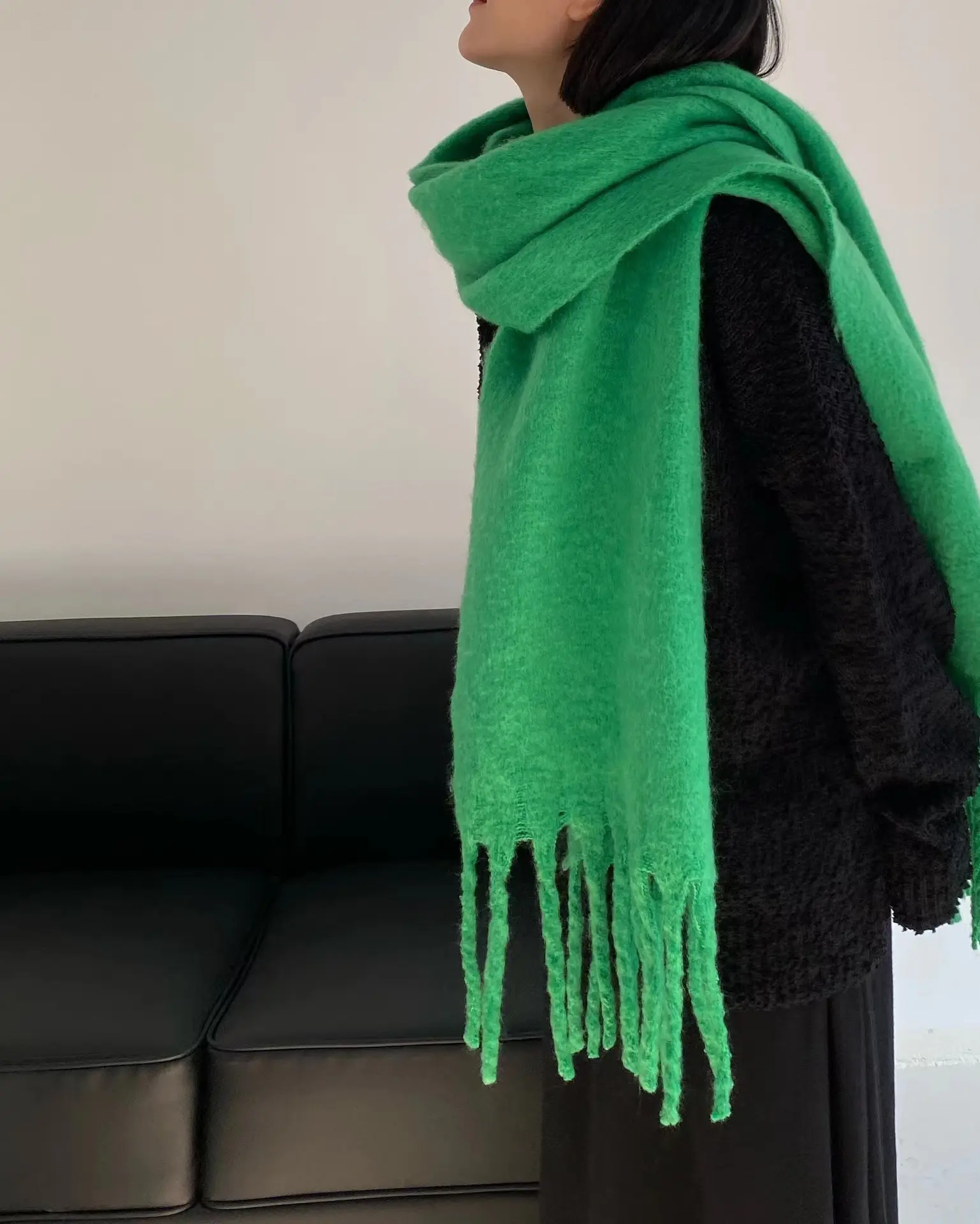 BSCI Manufaktur Mode klassisch kariert Jacquard weich warm Winters chals Pashmina Polyester Kaschmir Schal für Erwachsene