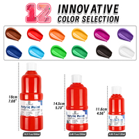 Peintures Acryliques Professionnelles pour Artistes et Étudiants, Couleurs Non Toxiques en Bouteilles Plastiques de 120/250/500 ml