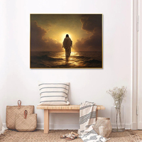 Peinture à l'huile originale Jésus-Christ marchant sur l'eau Art mural religieux chrétien avec décoration murale sur toile imprimée mate