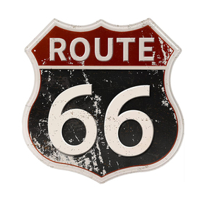 Targa in Alluminio Incisa Personalizzata 0,6mm, Insegna Route 66 12x12", Placca Metallica Vintage per Decorazione Garage, Bar, Man Cave, Regalo - Product Image 1