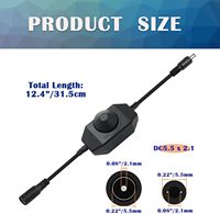 Bouton rotatif PWM professionnel 6A avec prise DC 5,5x2,1 mm, câble de commande USB marche/arrêt 12V-24V pour le contrôle des bandes LED