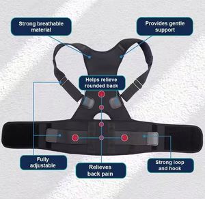 Correcteur de posture personnalisé avec logo, soutien dorsal et d'épaule, pour femmes et hommes, en néoprène - Product Image 4