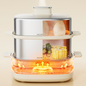 Olla para Huevos Little Bear de Doble Capa de Acero Inoxidable de 700W con Temporizador, Multifuncional para Desayunos - Product Image 4