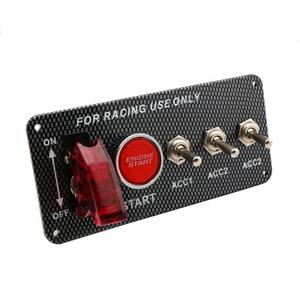 Kerui-panneau de commutation tactile 12V, 5 en 1, pour moteur de voiture, avec bouton-poussoir de démarrage, avec <span class=keywords><strong>LED</strong></span>, en Fiber de carbone - Product Image 2