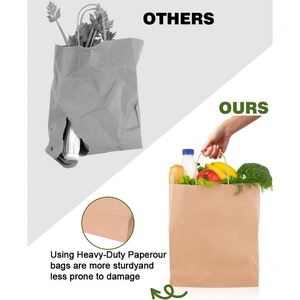 Bolsas de Papel Kraft Blancas y Marrones Baratas, Reciclables, Biodegradables, de Lujo, con Logotipo Digital, de Cuerda de Algodón, para Llevar, con Laminación Promocional - Product Image 5