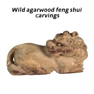 Wild Agarwood Feng Shui Carving-Draak Nakomelingen Heilig Beest - Product Image 1