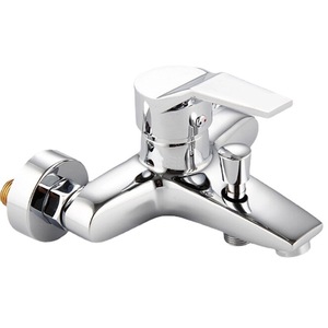 Modern Wall Mount Bathtub Faucet 1 Hole 1 <b>Handle</b> Ceramic Valve <b>Copper</b> Body Polished Finish Hot Cold Water Mixer - Product Image 5