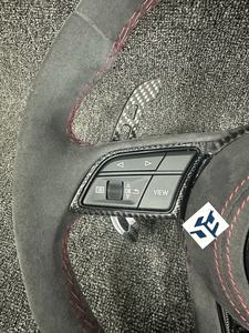Volante de Cuero y Fibra de Carbono para Audi A4 B8.5 S4 RS4 A5 S5 RS5 RS6 Q5 Q7 Q3 A1 A3 A6 S3 S1 S4 RS3 B8 TT <span class=keywords><strong>MK2</strong></span> C6 C7 R8 A7 - Product Image 3
