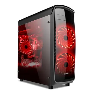 Hongyi X7 0.5mm spcc mid towers micro atx computer gaming case rgb desk matx itx pc gaming case with acrylic front panel and fan