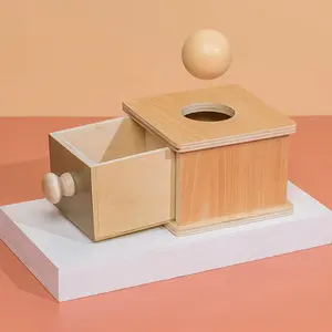 Cassetto a sfera in legno Montessori scatola bersaglio giocattoli educativi educazione della prima infanzia sviluppo dell'intelligenza portamonete insegnamento a