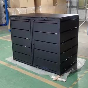 <span class=keywords><strong>Abri</strong></span> <span class=keywords><strong>pour</strong></span> poubelle à roulettes en acier métallique à double porte, <span class=keywords><strong>pour</strong></span> extérieur, jardin, poubelle, parc, <span class=keywords><strong>poubelles</strong></span> de parc - Product Image 6