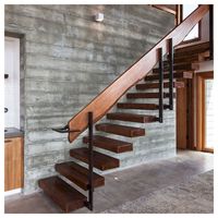 Marches d'escalier en bois de chêne rouge Prima, designs d'escaliers intérieurs, escaliers flottants droits australiens/américains