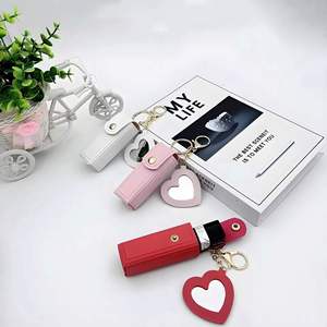 Porte-clés en cuir PU de haute qualité pour rouge à lèvres, étui portable mini pour brillant à lèvres, cadeau tendance pour femmes et filles - Product Image 3